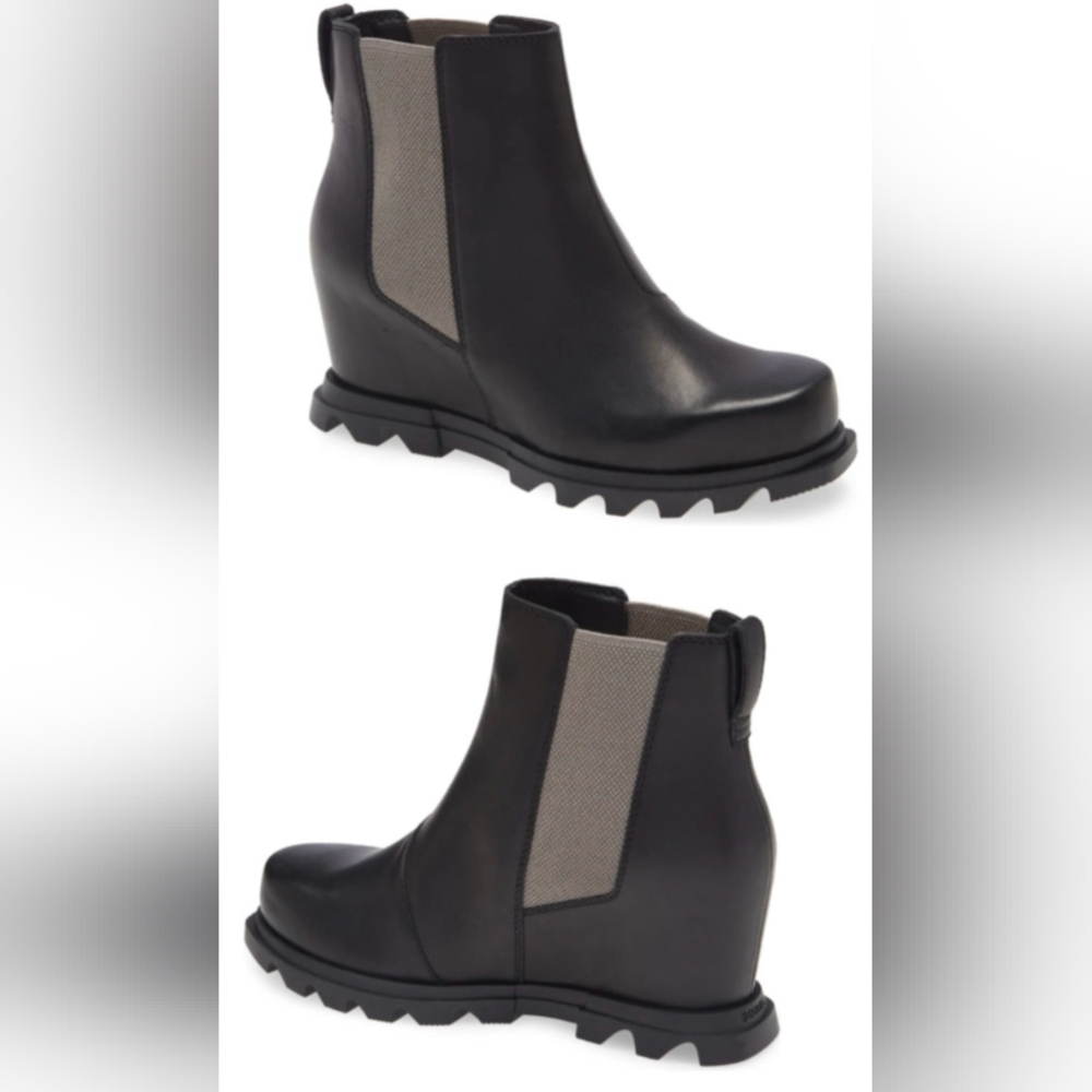 Sorel Joan Of Artic Wedge III Chelsea Ankle Boots Size 7.5 W/Box MSRP $200 - Picture 2 of 9